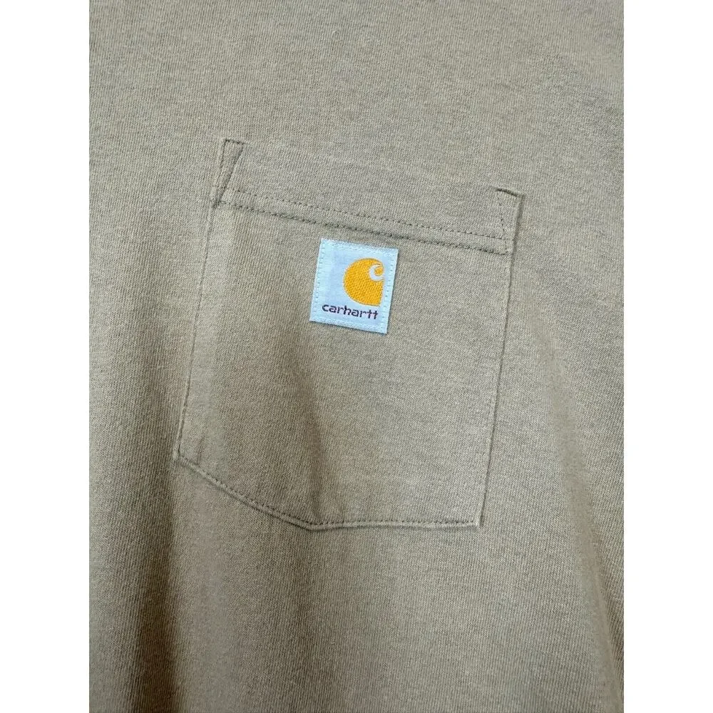 Carhartt T Shirt‎ Short Sleeve Crew Neck Men Size Large Original Fit Loose Beige - Picture 4 of 9
